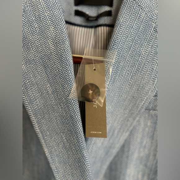 J.Crew Bristol Blazer Blue Italian Cotton-Linen Herringbone 00 - Picture 10 of 16